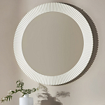 Зеркало в круглой фактурной раме Mirror Modern Texture белое варинант исполнения - 3 | Loft Concept в Твери