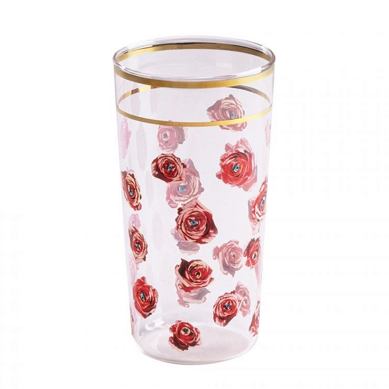 Стакан Seletti Roses Прозрачное Стекло Золотой Красный Стакан Seletti Roses Прозрачное Стекло Золотой Красный в Твери | Loft Concept