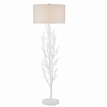 Торшер белый с цилиндрическим абажуром и каркасом в виде дерева Branched Tree варинант исполнения - 1 | Loft Concept в Твери
