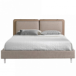 Кровать двуспальная серая с изголовьем из экокожи и ткани Modern Look варинант исполнения - 3 | Loft Concept в Твери