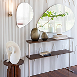 Круглый приставной стол из массива ореха Balu Wooden Side Table варинант исполнения - 8 | Loft Concept в Твери