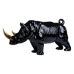 Статуэтка черный носорог с золотыми рогами Golden Horned Black Rhino варинант исполнения - 1 | Loft Concept в Твери