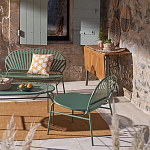 Зелёная скамья из стали Goodwin Metal Bench Green варинант исполнения - 9 | Loft Concept в Твери