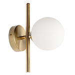 Бра с золотым основанием и белым плафоном в форме шара Bubble варинант исполнения - 1 | Loft Concept в Твери