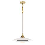 Подвесной светильник с плафоном в форме плоского купола и белой шарообразной лампой Eurofase варинант исполнения - 9 | Loft Concept в Твери