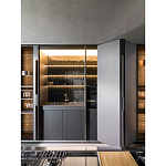 Кухонный гарнитур из дерева и камня с раздвижными дверцами OPERATING COLUMN 2.0 Dada Engenereed Kitchen варинант исполнения - 6 | Loft Concept в Твери