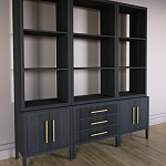 Модульный стеллаж Primo из трех составных элементов Черный дуб варинант исполнения - 3 | Loft Concept в Твери