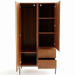 Шкаф с геометрическим рисунком на дверцах Anders Dark Wood варинант исполнения - 3 | Loft Concept в Твери