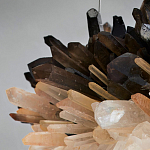 Люстра кргулая светодиодная из дымчатых и прозрачных необработанных кристаллов Raw Crystal варинант исполнения - 1 | Loft Concept в Твери