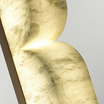 Бра с изогнутым плафоном из белого алебастра на прямоугольном основании Cryptocrystalline Stone варинант исполнения - 5 | Loft Concept в Твери