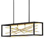 Люстра прямоугольная черного цвета с декором в виде ветвей в золотой отделке Hinkley варинант исполнения - 1 | Loft Concept в Твери