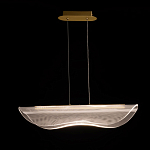 Люстра линейная с прозрачным волнообразным плафоном Wave Line варинант исполнения - 3 | Loft Concept в Твери