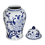 Ваза с крышкой и синим цветочным узором Blue & White Ornament  варинант исполнения - 2 | Loft Concept в Твери