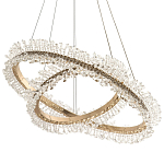 Люстра два кольца с хрустальным декором Rowan Crystal Ring Horizontal Gold Chandelier варинант исполнения - 1 | Loft Concept в Твери