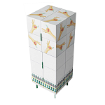 Тумба белая с рисунком Tall Forest Ok White варинант исполнения - 3 | Loft Concept в Твери