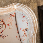 Двухместный диван из массива бука серый с растительным орнаментом Raffael Blue Grey Sofa варинант исполнения - 5 | Loft Concept в Твери