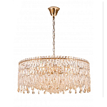 Люстра круглая с хрустальными подвесками на золотистом каркасе Roul Crystal Light варинант исполнения - 8 | Loft Concept в Твери