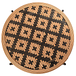 Круглый кофейный стол с плетеной столешницей и полкой Norberta Wicker Coffee Table варинант исполнения - 2 | Loft Concept в Твери