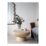 Столик кофейный кремового цвета с овальной столешницей и круглым основанием Cream Dalmen Table варинант исполнения - 7 | Loft Concept в Твери