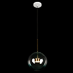 Подвесной светильник с прозрачным бирюзовым стеклянными плафоном и золотыми деталями Диаметр 30 Giopato & Coombes варинант исполнения - 2 | Loft Concept в Твери