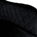 Барный стул со спинкой и подлокотниками на 4-х металлических ножках Douglas Rhombus Черный Велюр варинант исполнения - 3 | Loft Concept в Твери