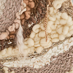 Овальный Современный Гобелен Абстракция в бежевых тонах Shallow варинант исполнения - 5 | Loft Concept в Твери