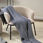 Плед из шерсти мериноса темно-синего цвета 130×180 см Indigo Waves варинант исполнения - 7 | Loft Concept в Твери