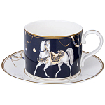 Чайный набор из фарфора с изображением лошадей на 6 персон 12 предметов Porcelain Horse Set варинант исполнения - 1 | Loft Concept в Твери