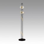 Торшер с 2-мя прозрачными стеклянными плафонами и золотистыми декоративными вставками Virelia варинант исполнения - 3 | Loft Concept в Твери