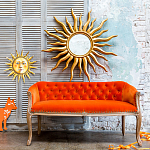 Зеркало-солнце круглое с золотыми с лучами Rays of Peace варинант исполнения - 2 | Loft Concept в Твери