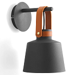 Черное матовое бра с декором под кожу Chestery варинант исполнения - 1 | Loft Concept в Твери