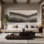 Пейзаж из нитей Макраме Wall decor Black and White Landscape варинант исполнения - 1 | Loft Concept в Твери