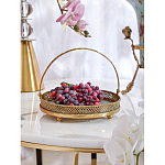 Блюдо круглое с ручкой и голубым фарфоровым дном с цветочным рисунком Blue Garden варинант исполнения - 4 | Loft Concept в Твери