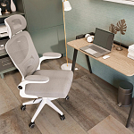 Кресло для компьютерного стола Easement Grey&White варинант исполнения - 9 | Loft Concept в Твери