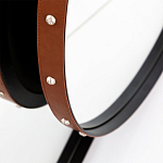 Зеркало овальное в металлической раме с кожаной отделкой Loft in Reflection варинант исполнения - 3 | Loft Concept в Твери