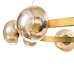 Люстра подвесная светодиодная с 9-ю круглыми плафонами коньячного цвета Iona Chandelier Brass  варинант исполнения - 2 | Loft Concept в Твери