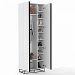 Двухдверный шкаф белого цвета Strict Lines варинант исполнения - 3 | Loft Concept в Твери