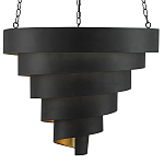 Подвесной светильник в форме спирали черный с золотой внутренней отделкой Warm Glow варинант исполнения - 2 | Loft Concept в Твери