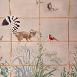 Обои ручная роспись Trellised Menagerie Standard colourway on scenic paper варинант исполнения - 1 | Loft Concept в Твери