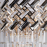 Люстра многоярусная с переплетенными металлическими элементами черного и золотого цвета и прозрачными хрустальными подвесками Empire Chandelier Crystal варинант исполнения - 6 | Loft Concept в Твери