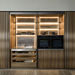 Кухонный гарнитур из дерева и камня с раздвижными дверцами OPERATING COLUMN 2.0 Dada Engenereed Kitchen варинант исполнения - 1 | Loft Concept в Твери