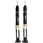 Комплект из 2-х деревянных статуэток Asmat Tall Statuettes Black варинант исполнения - 1 | Loft Concept в Твери