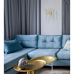 Бра золотого цвета с разветвленными ветвями и длинными прозрачными подвесками в форме стеклянных сосулек Droplet Chandelier варинант исполнения - 7 | Loft Concept в Твери