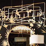 Люстра золотая из пересекающихся прямоугольных элементов Thin Intersecting Rectangles варинант исполнения - 4 | Loft Concept в Твери