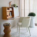 Приставной стол с отделкой из джута Juti D30 см варинант исполнения - 8 | Loft Concept в Твери