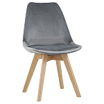 Стул с мягким велюровым сиденьем Arvika Grey варинант исполнения - 1 | Loft Concept в Твери