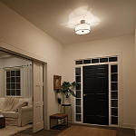 Потолочный светильник с двойным цилиндрическим плафоном из белого стекла и прозрачной органзы Kichler варинант исполнения - 6 | Loft Concept в Твери