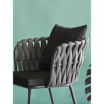 Стул мягкий с декором в виде плетеных лент на спинке и подлокотниках Semicircular Chair Decorated with Ribbons варинант исполнения - 3 | Loft Concept в Твери