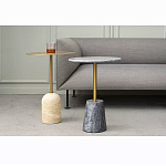 Кофейный столик круглый из мрамора серый Reliable Foundation варинант исполнения - 5 | Loft Concept в Твери