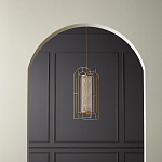 Люстра золотая с внутренним цилиндром из хрустальных бусин Romantic Lantern варинант исполнения - 3 | Loft Concept в Твери